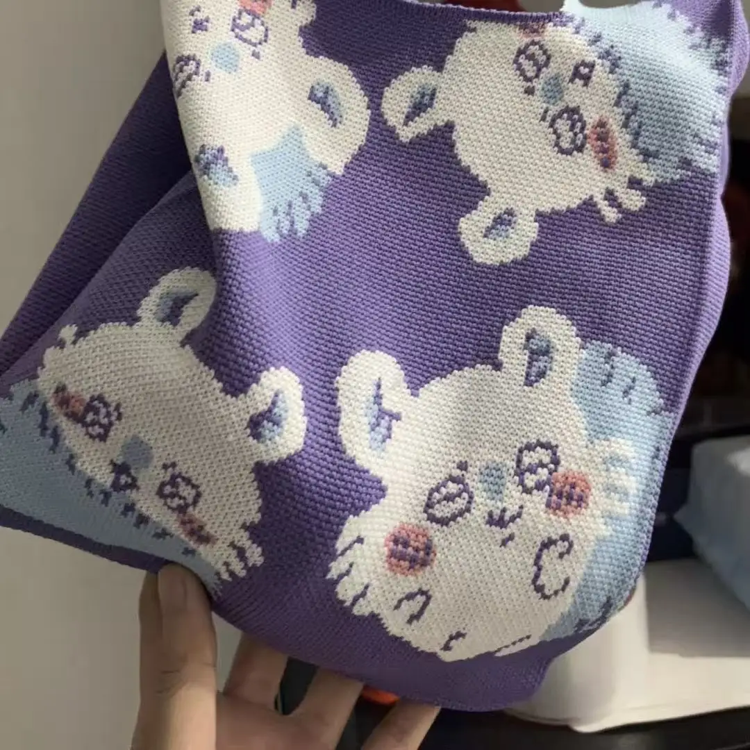 Süße Momonga Chiikawa Webtasche, japanische Limitierte Auflage, Cartoon-Umhängetasche, modische gestrickte Handtasche für Mädchen