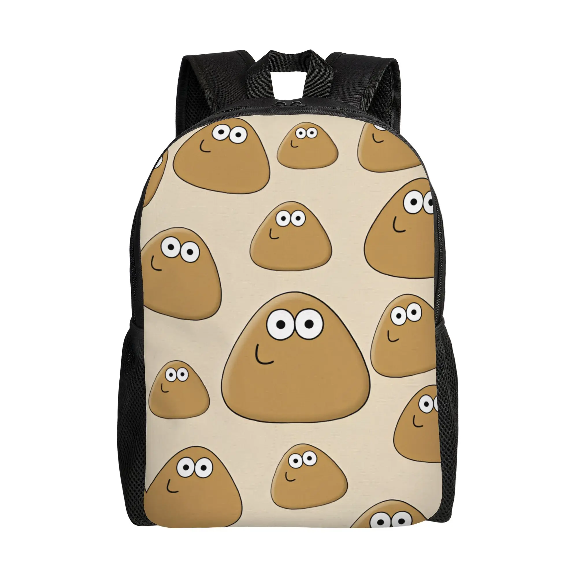 Pet Alien Pou Animated Television Backpack  Travel Backpacks Boy Girl Custom Large High School Bags Kawaii Rucksack