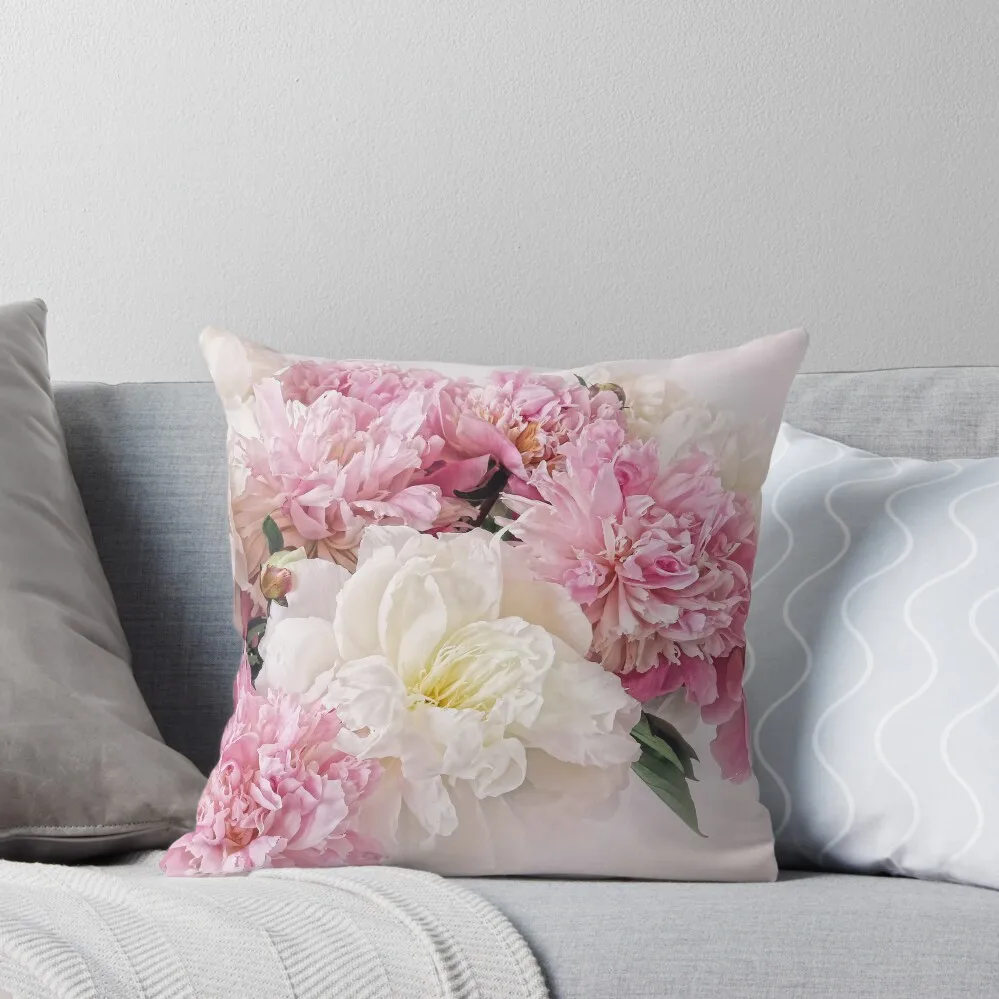 

Peonies Throw Pillow Christmas Pillows Rectangular Cushion Cover anime girl Cusions Cover pillow
