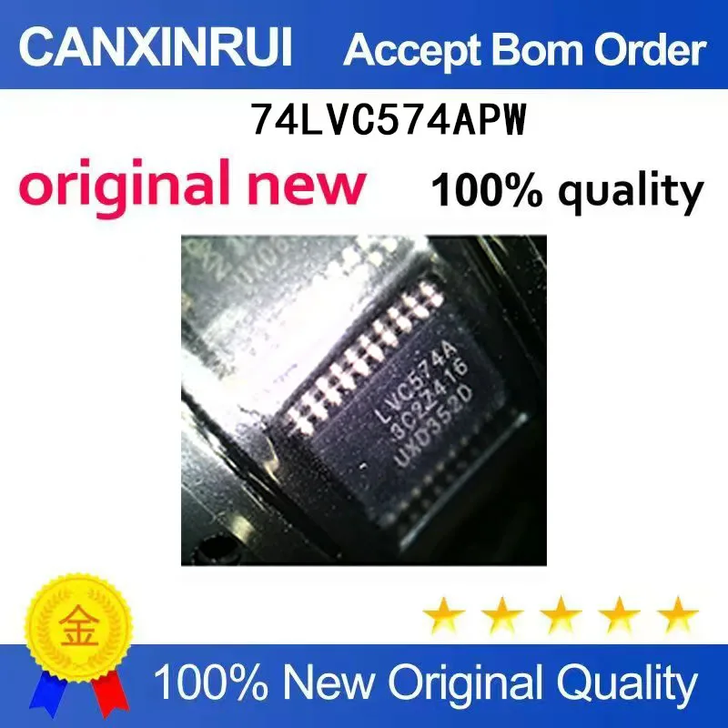 (5-100 Pieces)New 74LVC574APW silk screen LVC574A TSSOP integrated circuit chip IC