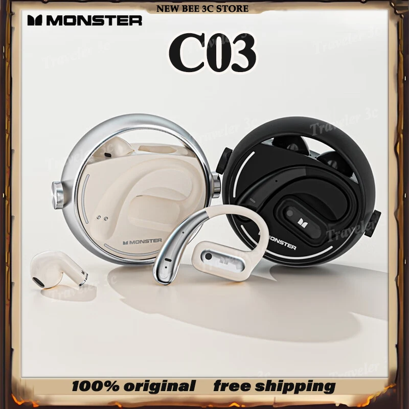 

Беспроводные Bluetooth-наушники Monster C03: гибридный дизайн (накладные и полувнутриканальные) с шумоподавлением, легкие, для ПК