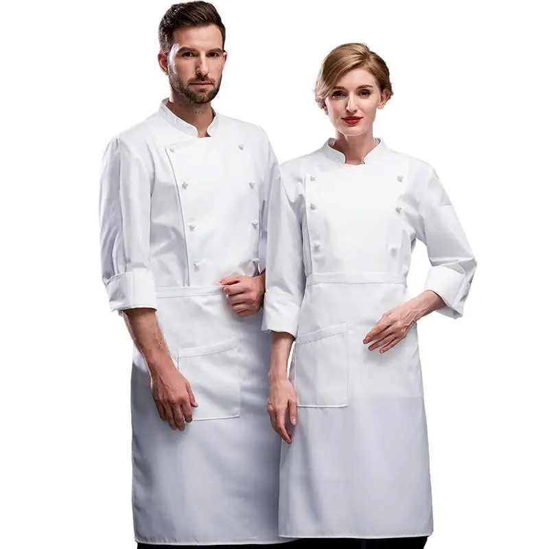 Chef Uniform Short-Sleeved Summer Clothes Dining Kitchen Overalls Men's Pastry Baking Cake Chinese Style Long Sleeve Autumn plus