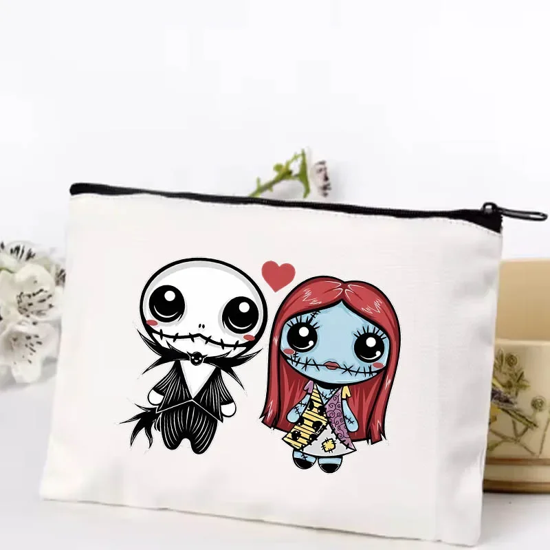 

Disney The Nightmare Before Christmas Jack Sally Women's Cosmetic Bag Makeup bag Organizer Women Cosmetic Travel Makeup bag