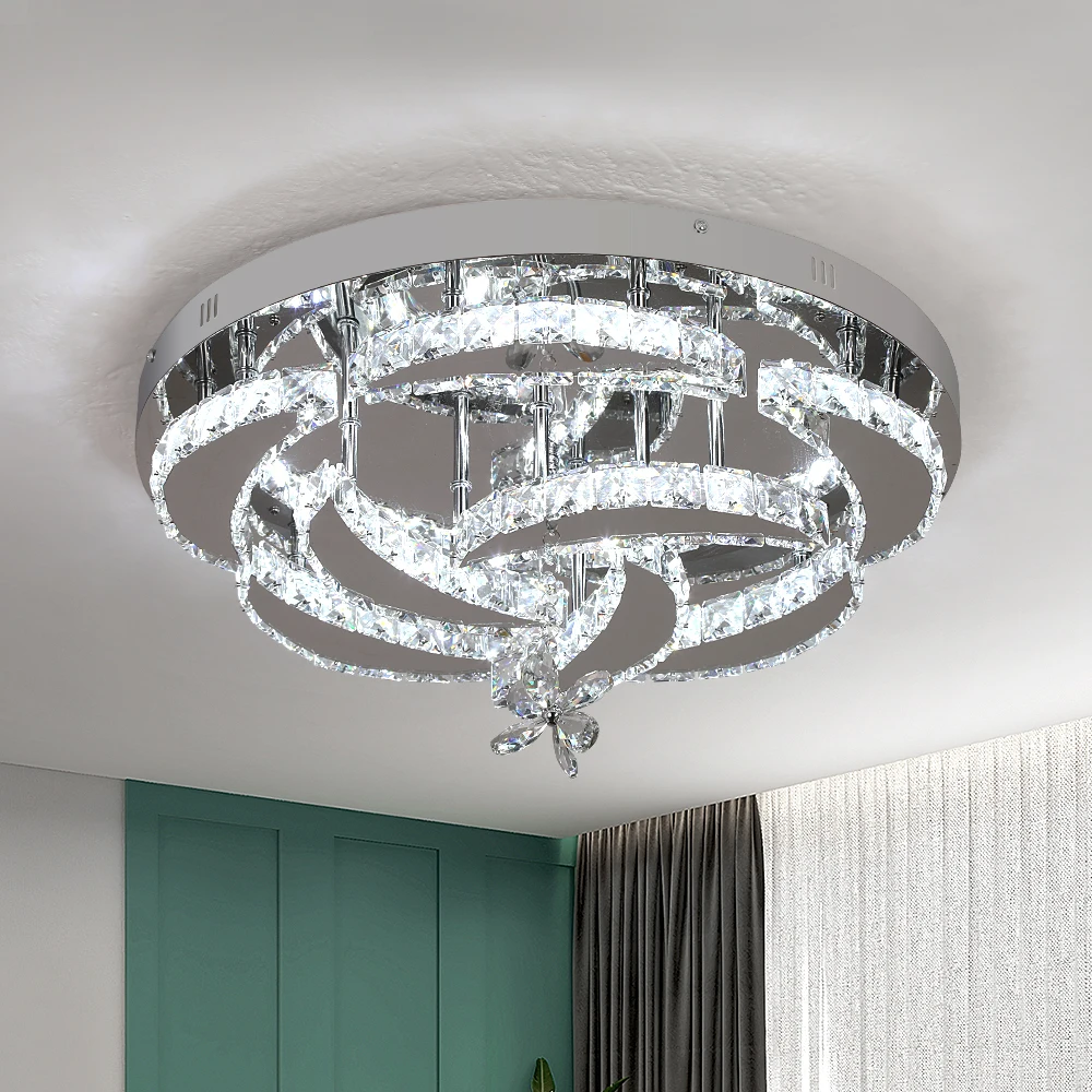 

K9 Crystal Ceiling Lamp Modern Led Chandelier Living Dining Room Bedroom Lustre Luxury Pendant Lighting Home Decoration Fixture