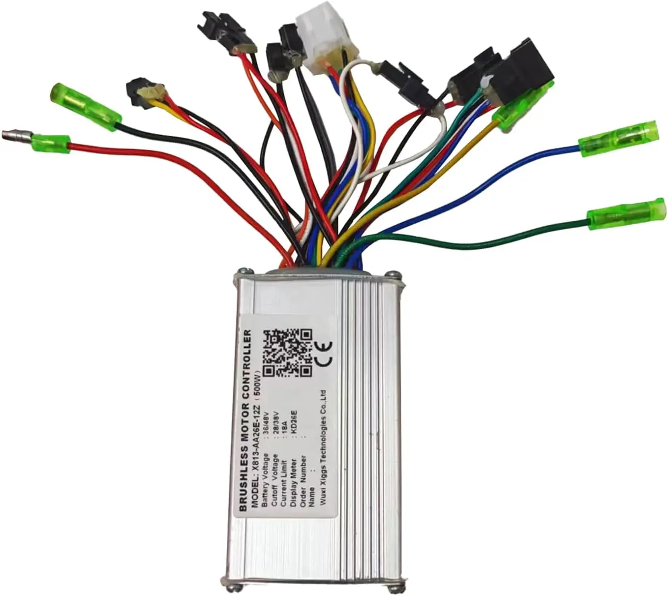 

Customized X813-AA26E-12Z(500W) Brushless Motor Controller 48V 18A Electric Bicycle Conversion Kit Controller for KD26E Display