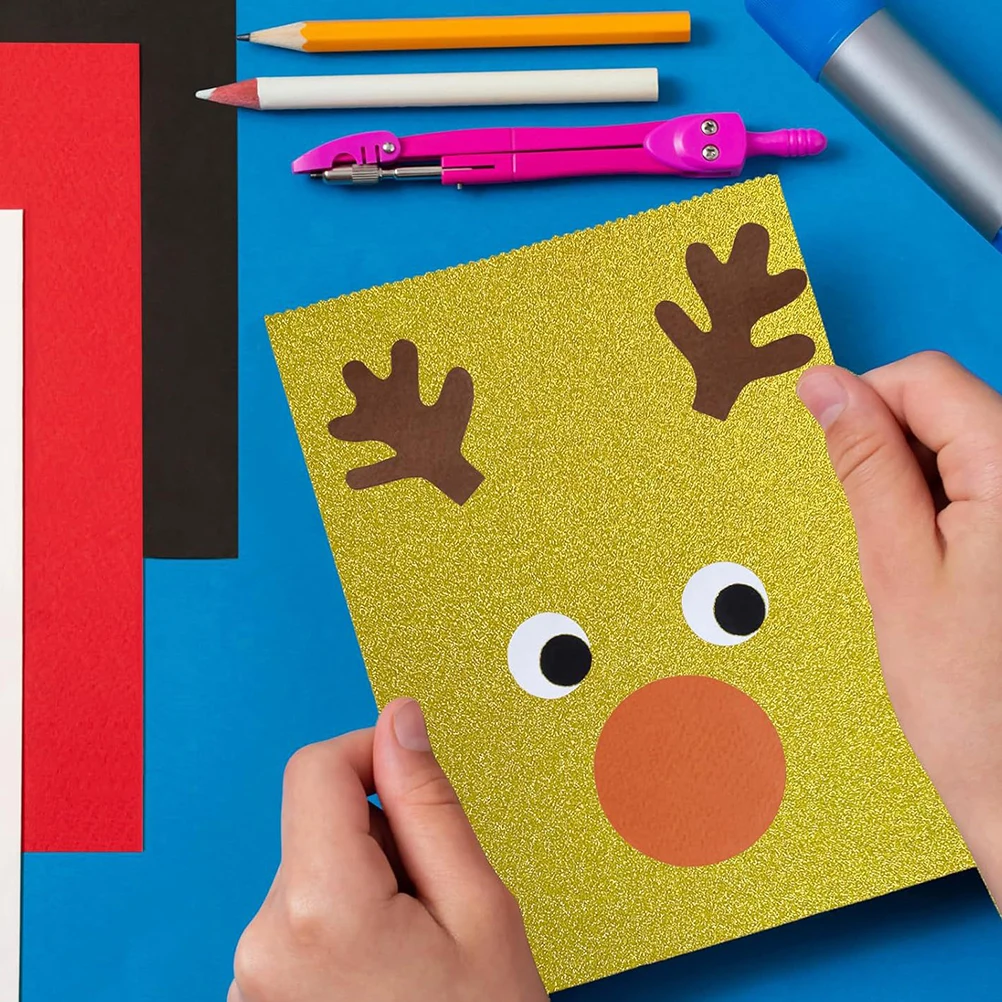 50 قطعة بريق البطاقات ورقة A4 سباركلي الملونة ورق الحرف لسجل القصاصات Crafts بها بنفسك الحرف دعوات الملصقات بريق البطاقات
