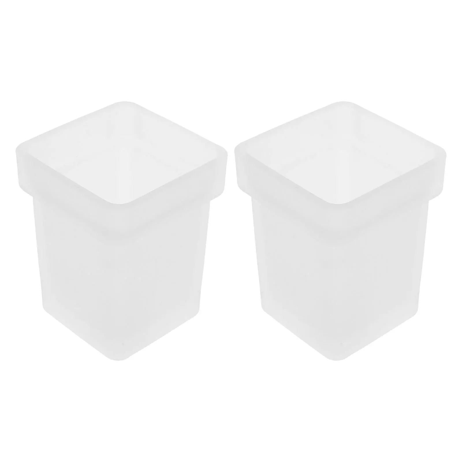 

2Pcs Toilet Brush Holder Frosted Glass Square Cup Bathroom Cleaning Brush Storage Holder Scrubber Aesthetic Glass Cup