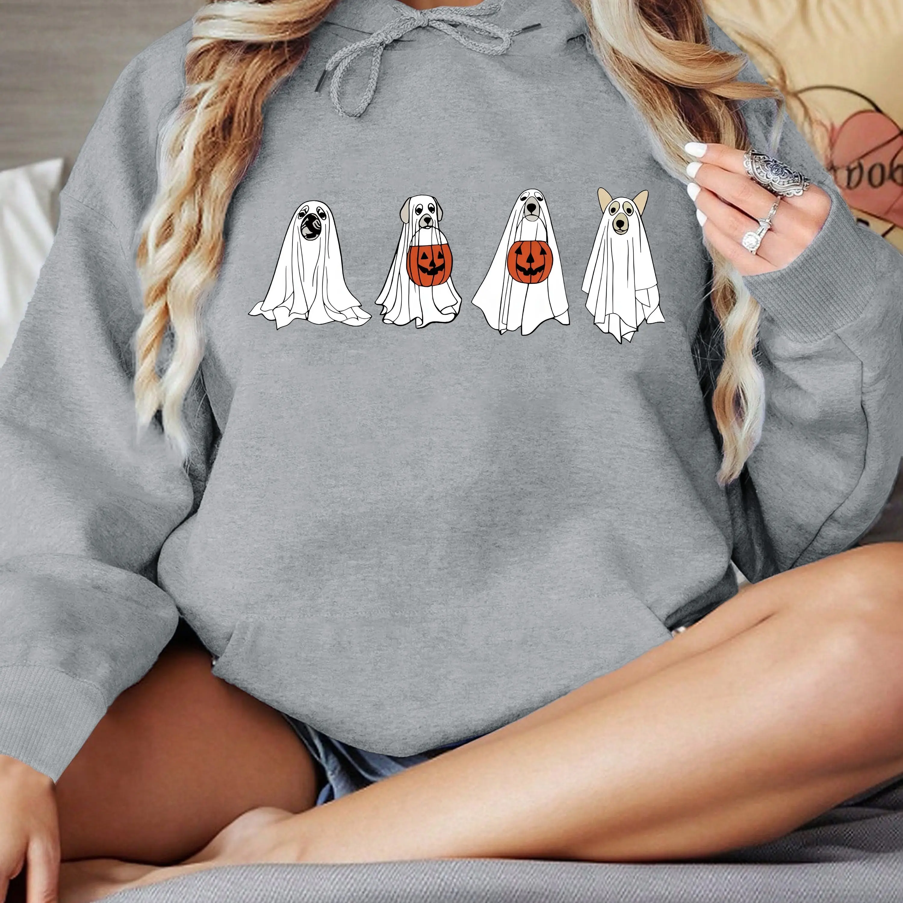 

Halloween Graphic Printing Autumn and Winter Cotton Men's and Women's Hoodies Outdoor Street Sports Training Brand Trendy