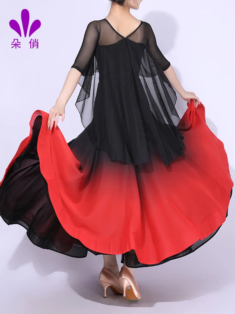 

2022 Women New Ballroom Dance Competition Skirt Waltz Long Skirts Standard Costumes 2218Q