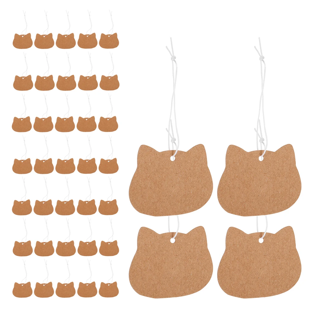 

200 Pcs Labels Handmade Price Tag Kraft Paper Blank Tags Mini Present Light Brown Hang for Pricing Display