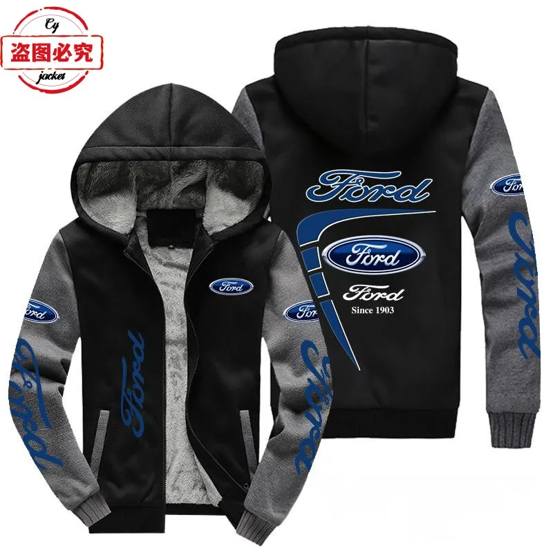 Ford Racing Logo Racing Suit Sweater Men's Velvet Hoodie Jacket Ford Racing Team Team Uniform