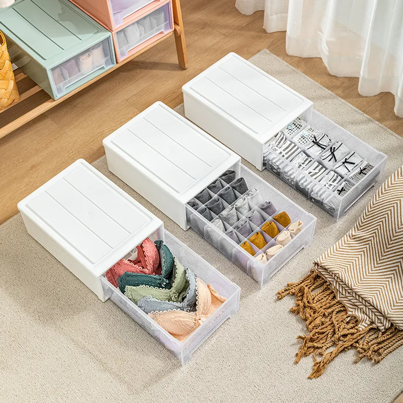 Stackable Drawer Storage Box Plastic Clear Drawer Quilt Storage Container Large Capacityt Clothes Cabinet Wardrobe Organizer