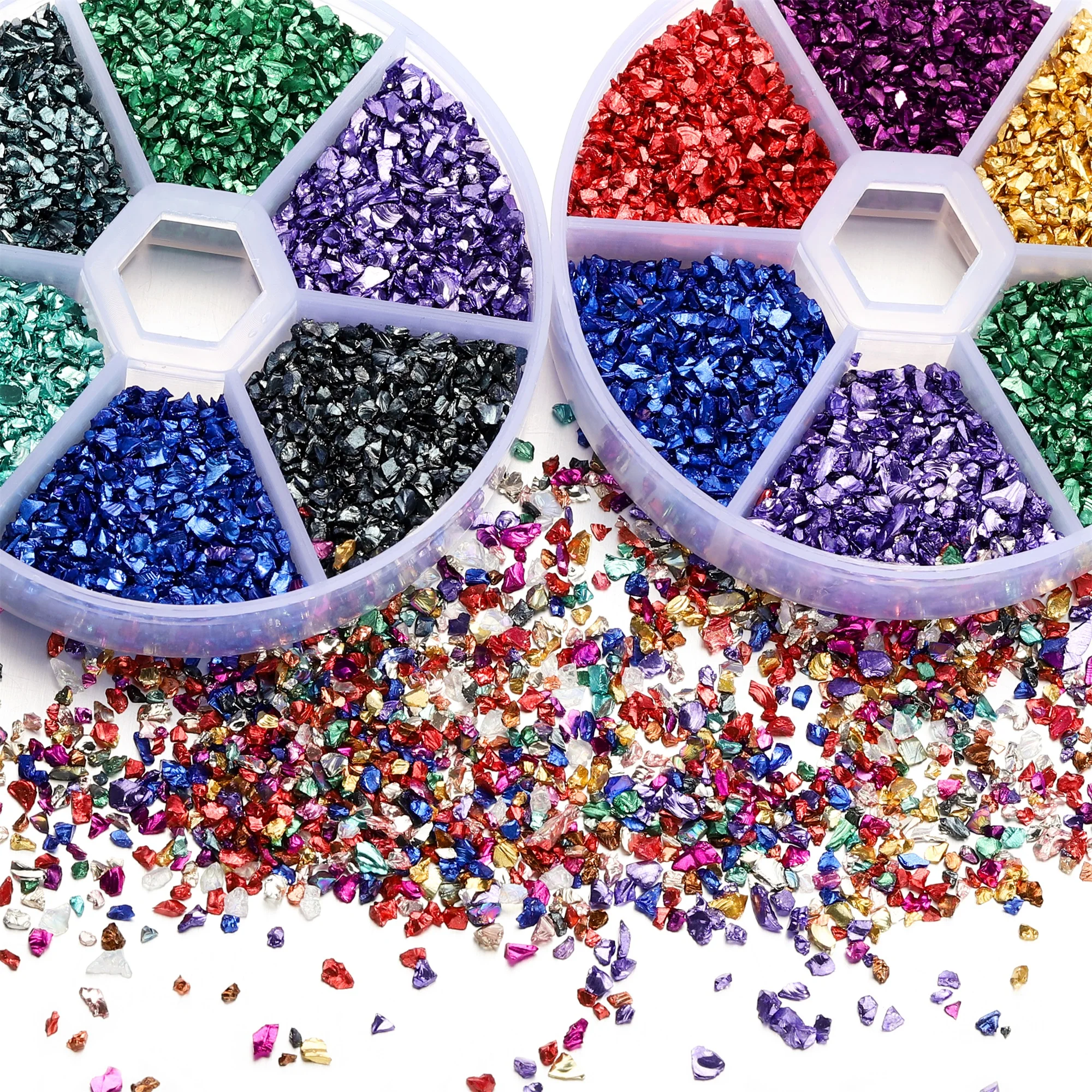 60 gr/schachtel Zerkleinert Glas Steine Harz Füllung Für Kristall Füllstoff DIY Epoxy Harz Form Unregelmäßige Gebrochen Stein Nagel Kunst Dekoration