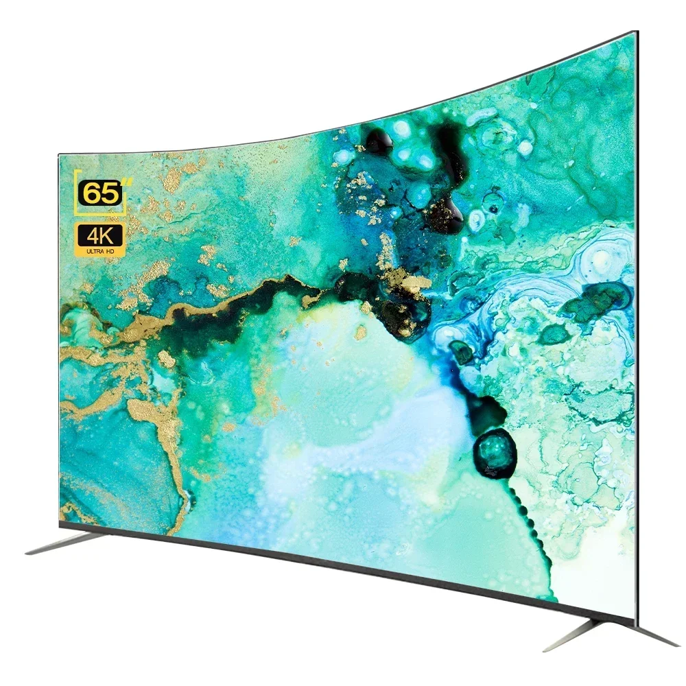 

Big Screen 65" Curved TV 4K UHD Full Display Smart Television Sets 65 75 85 Inch TVs