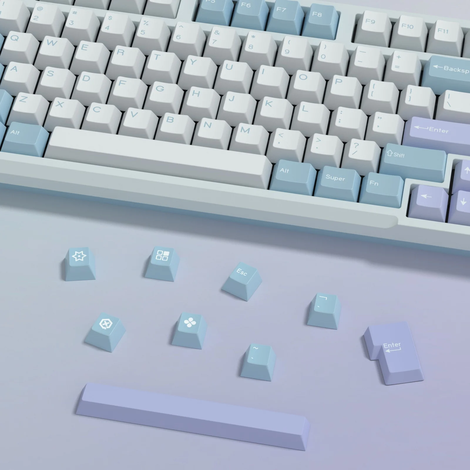 Imagem -04 - Kbdiy-gmk Ilusão Keycap Perfil Cereja Double Shot Pbt Iso Gamer Kit Teclado Mecânico Ponto de Jogo Retro