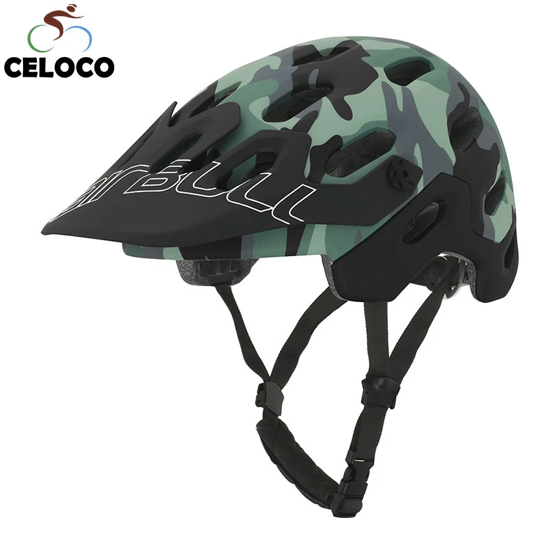 MTB Bike Sports Cycling Helmet XC AM Jungle Bicycle Helmet Forest Camouflage Detachable Brim Casco Ciclismo