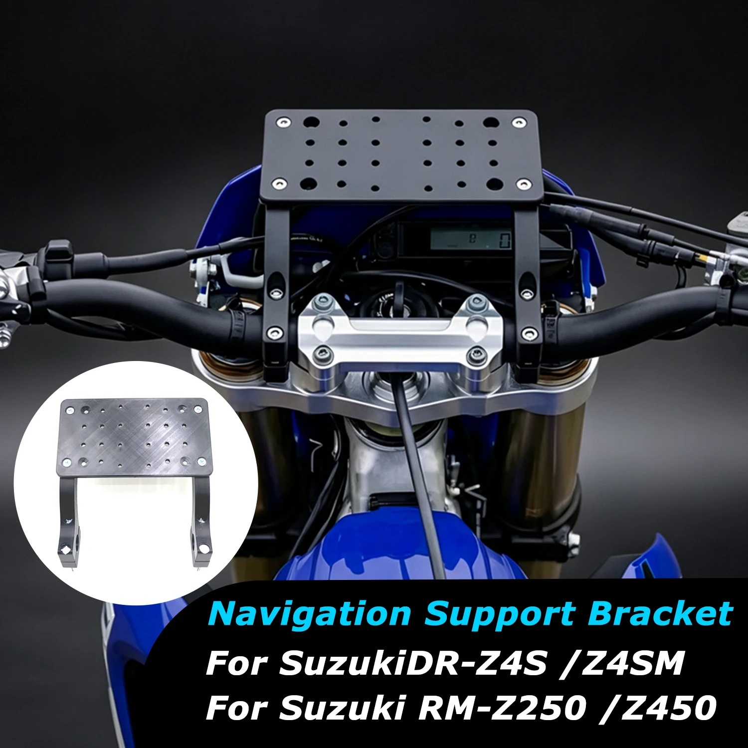 For Suzuki DR‑Z4S DR Z4SM DRZ4SM RM‑Z250 RM Z450 Motorcycle Accessories Mobile Phone Holder Stand GPS Navigation Plate Bracket