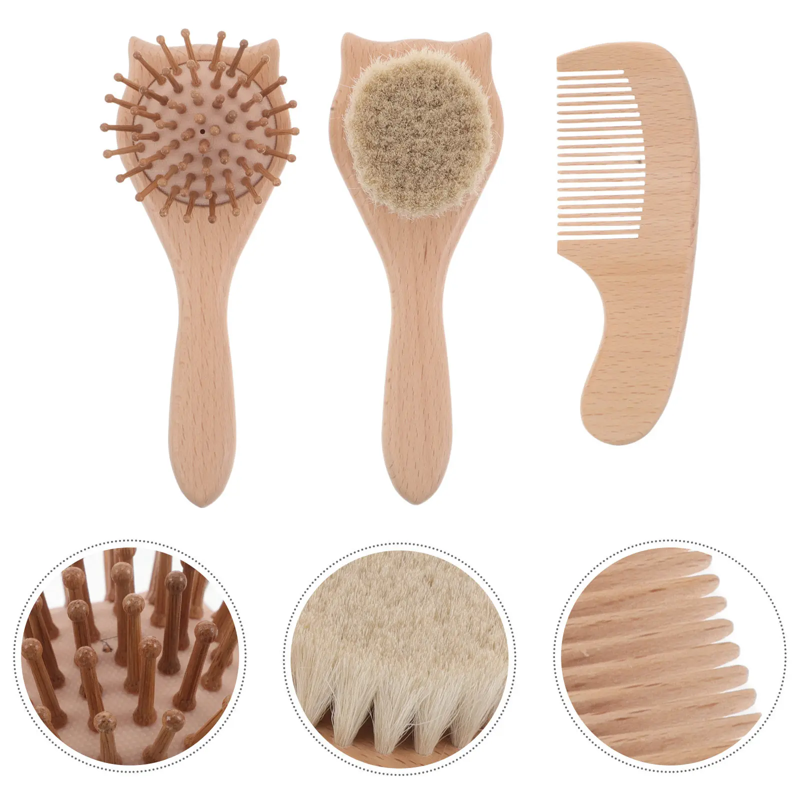 

Набор для ухода за младенцами из 3 предметов: щетка для волос, расческа, массажер для кожи головы с мягкой щетиной, инструмент для купания новорожденных, набор детских щеток для волос