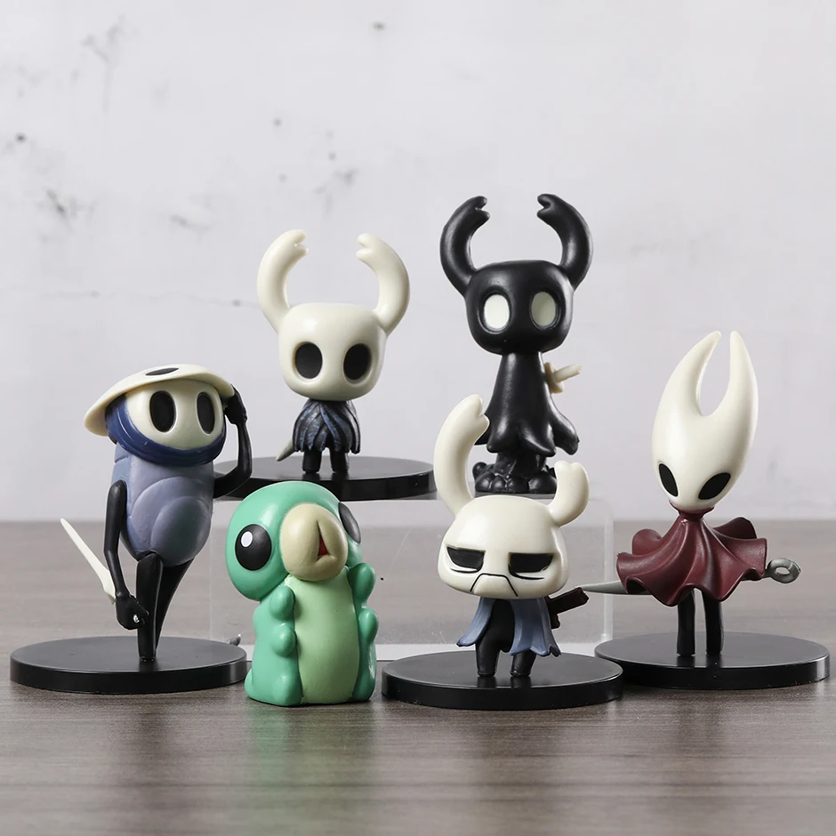 6pcs/set Hollow Knight Silk Song Knight Hornet Quirrel Zote Grub PVC Figurine Dolls Model Figure Toys Christmas Gift