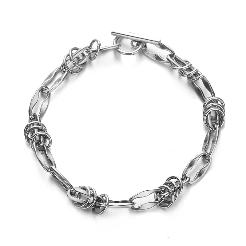 

Gothic Chunky Bracelet Vintage 925 Silver Punk Link Chain Luxury Quality Jewelry Aesthetic Simple Accessories Bangle For Women