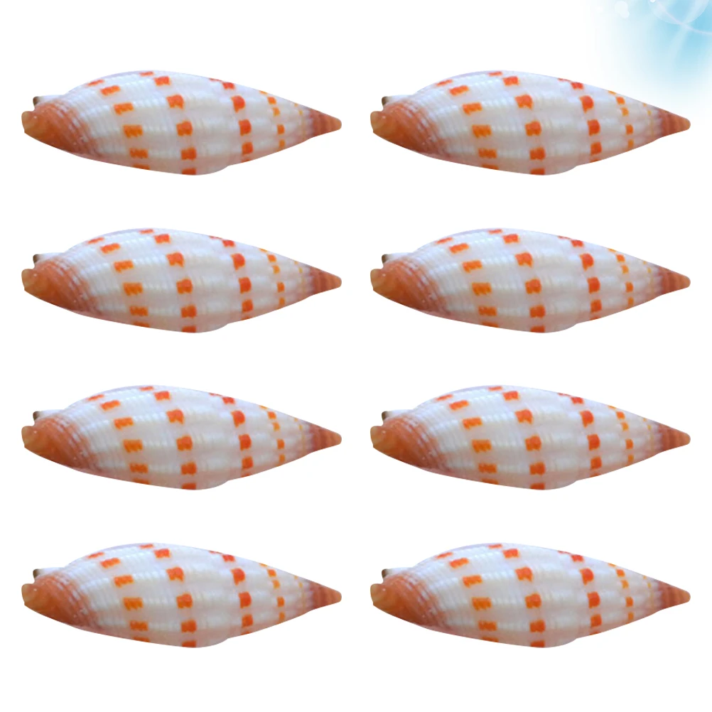 

8 Pcs Spiral Shells Natural Conch Sea Snail Red Spots naments Stable Color Seascape Decor Accessories Durability
