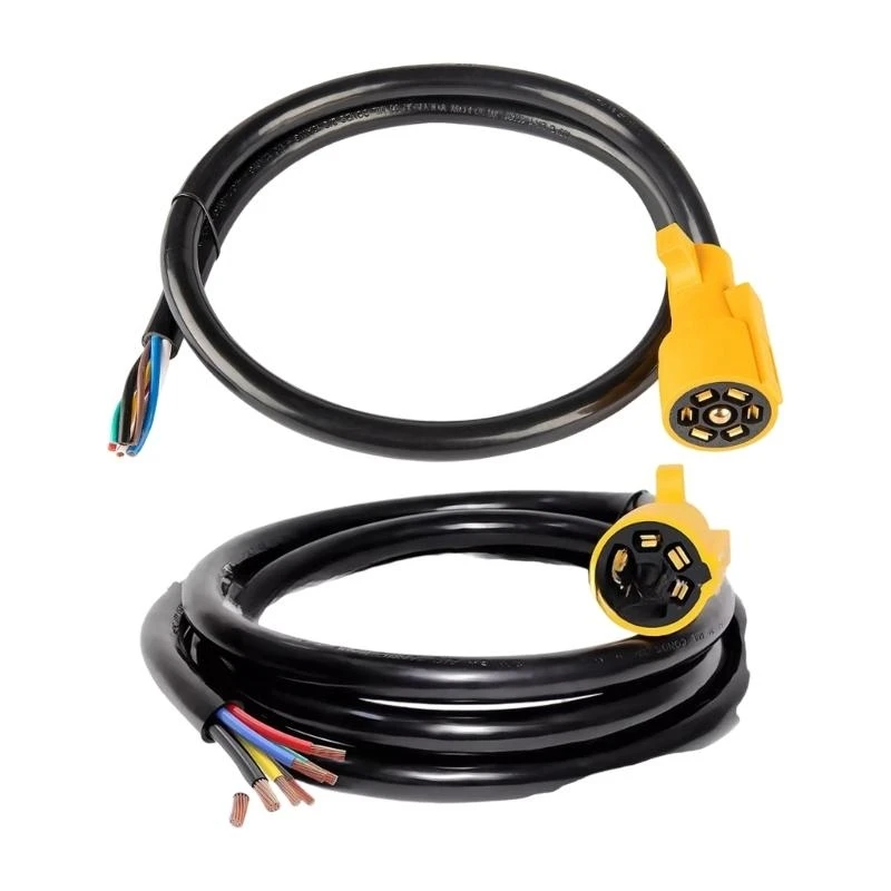 

7-контактные заглушки для лезвий прицепа, жгут проводов длиной 4 фута, повышенная проводимость, сильный ПВХ, строительные буксировочные транспортные средства