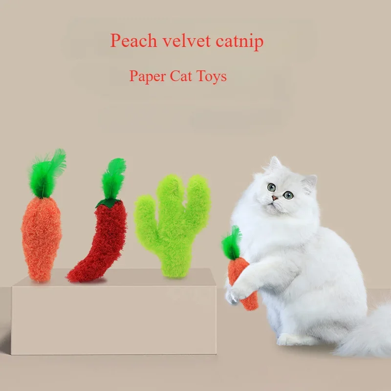 

Pet Supplies Peach Velvet Cat Peppermint Chili Carrot Cactus Shape Hi Play Cat Toys