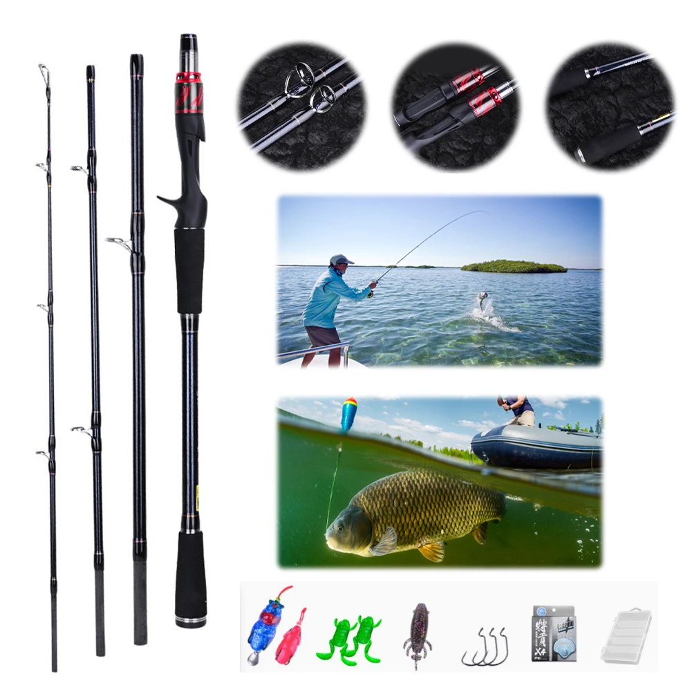 

1.8M Fishing Rod 4 Section Spinning Casting Lure Fishing Rod Ultralight Portable Fishing Pole for Freshwater Saltwater