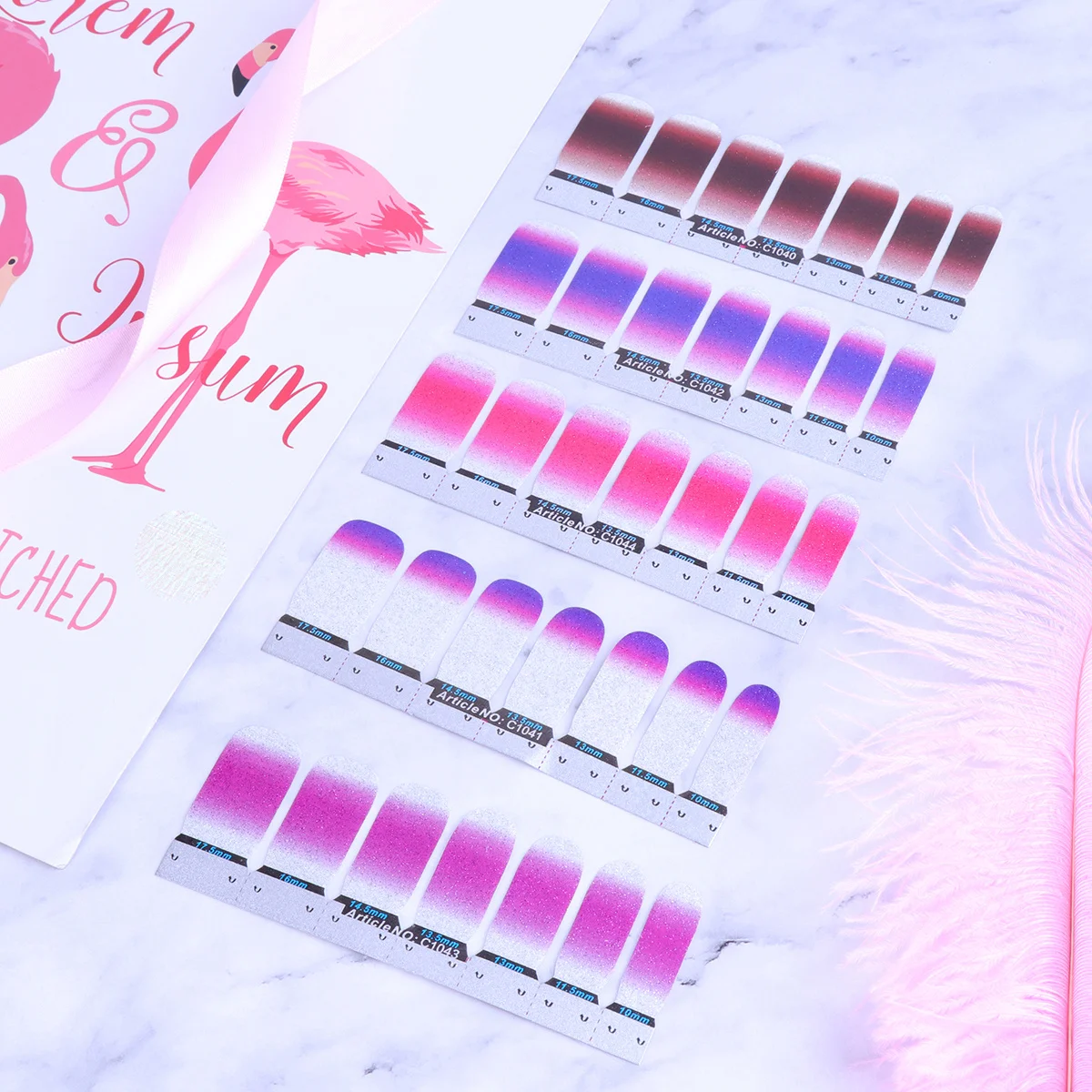 

5Sets Nail Art Stickers for Women Elegant Gradient Nail Decals Stylish DIY Manicure Set Perfect for Gifting