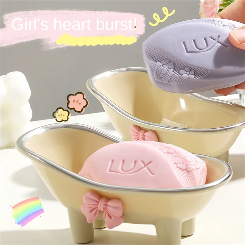 1~5PCS Creative Bathtub Soap Box Easy Storage Artistic Style Soap Box Plastic Creative And Interesting Countertop Drain Soap Box