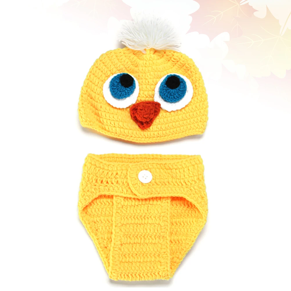 

Baby Photo Props Newborn Costume Little Yellow Duck Knitted Outfits Studio Supplies Comfortable Design Cute Clothes Attractive