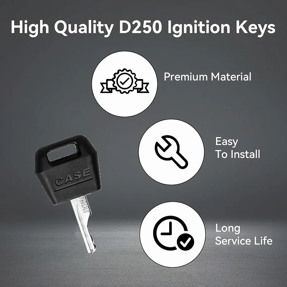 1/5/10/30/50Pcs ignition D250 key accessories for case skid steer loader international tractor dozer backhoe1835c, Starter Key