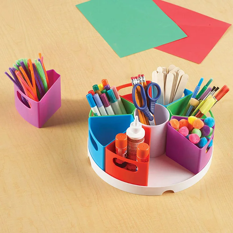 Imagem -02 - Rotating Pen Crayon Storage Box Art Supply Organizer Reutilizável Marcador Portátil Mesa 10 12 360 ° Rotatable