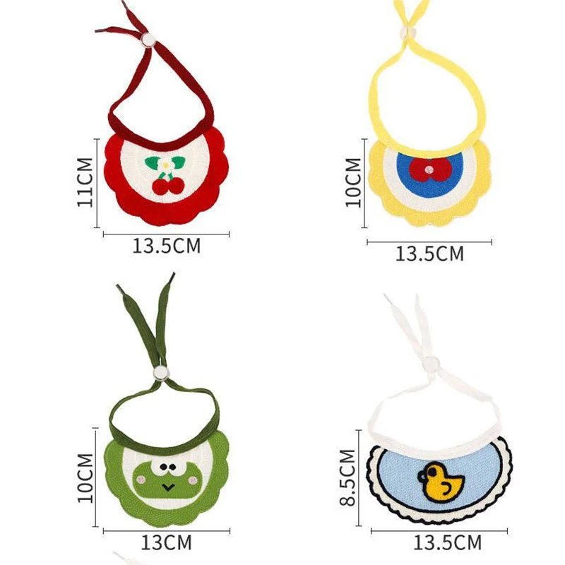 Babero de Saliva ajustable para mascotas, accesorios de dibujos animados tejidos a mano, patrón bordado dulce, suministros creativos para mascotas