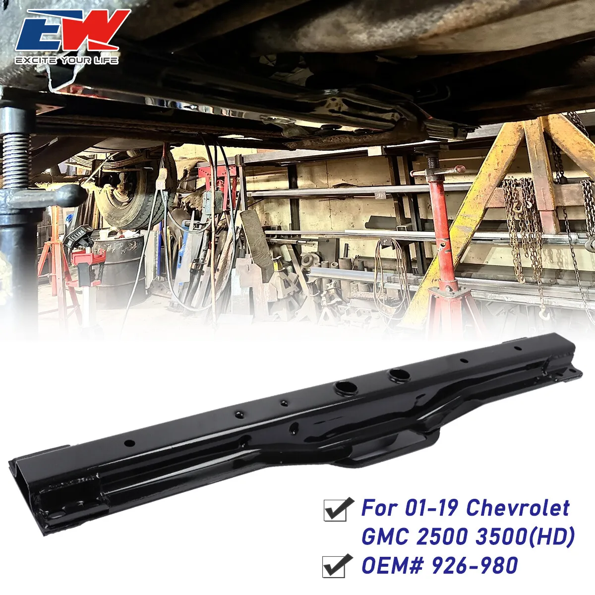 

Transmission Crossmember For 2001-2019 Chevrolet GMC Models 2500 3500 (HD) Steel