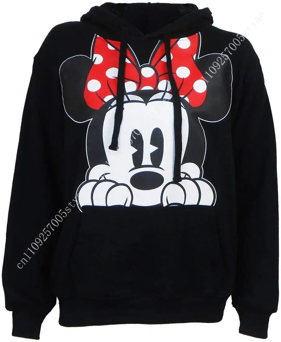 Sudadera con Capucha de Felpa de Minnie Mouse de Disney para Adultos, Color Negro