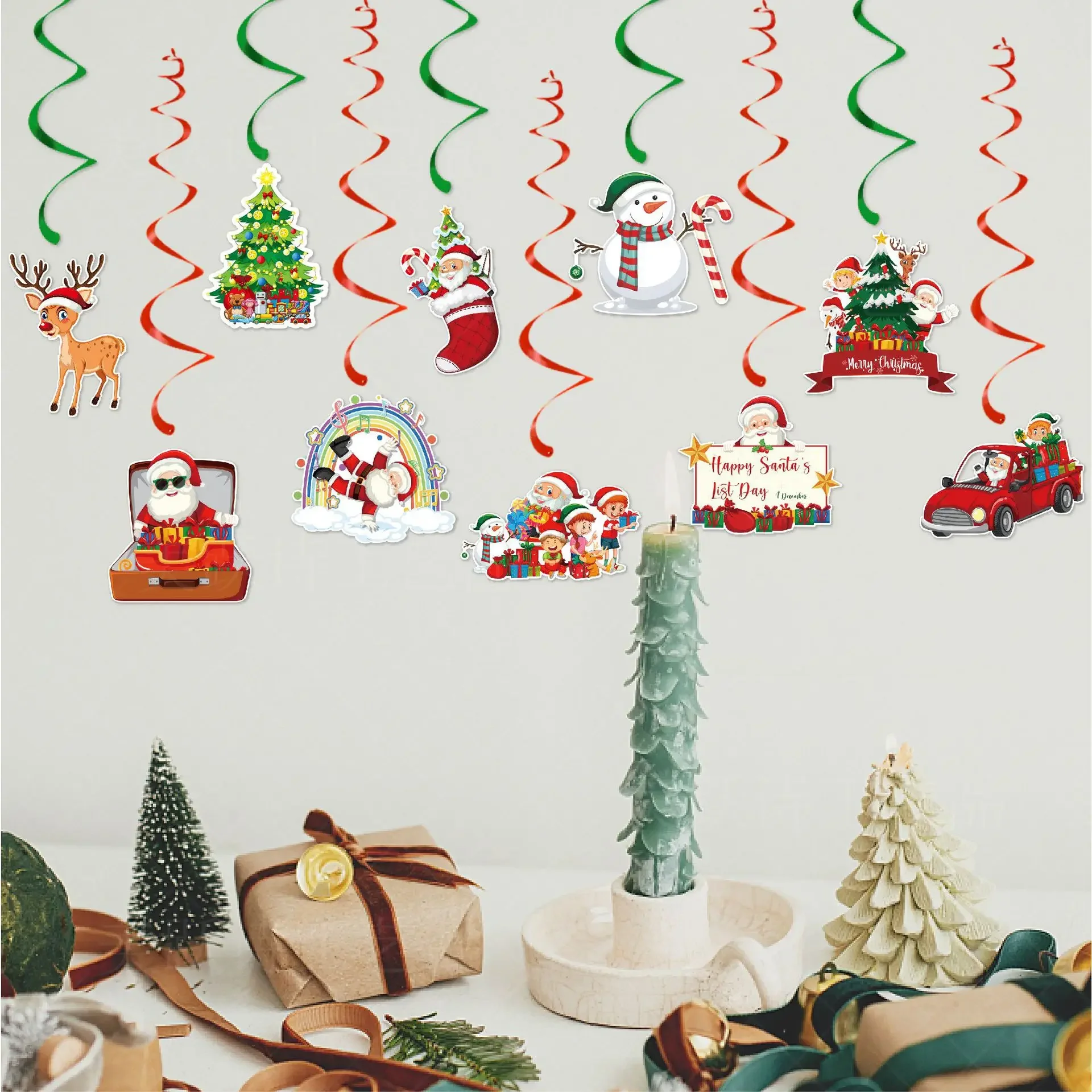 10 قطع عيد الميلاد حزب الديكور دوامة الغزلان ثلج عيد الميلاد الشتاء السنة الجديدة تزيين مُثبت #3