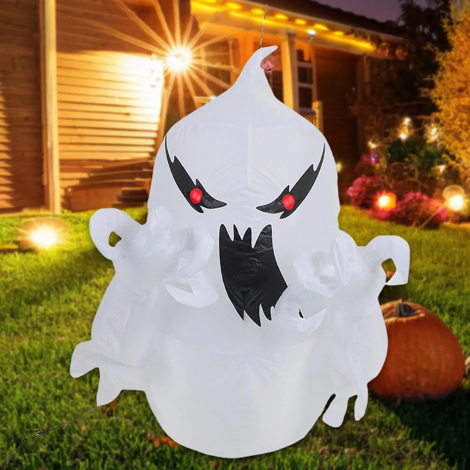

Хэллоуин Надувное Украшение Призрака Жуткий Страшный Большой Подвесной Орнамент Декор Окна для Газон Фестиваль Патио Сад Крыльцо