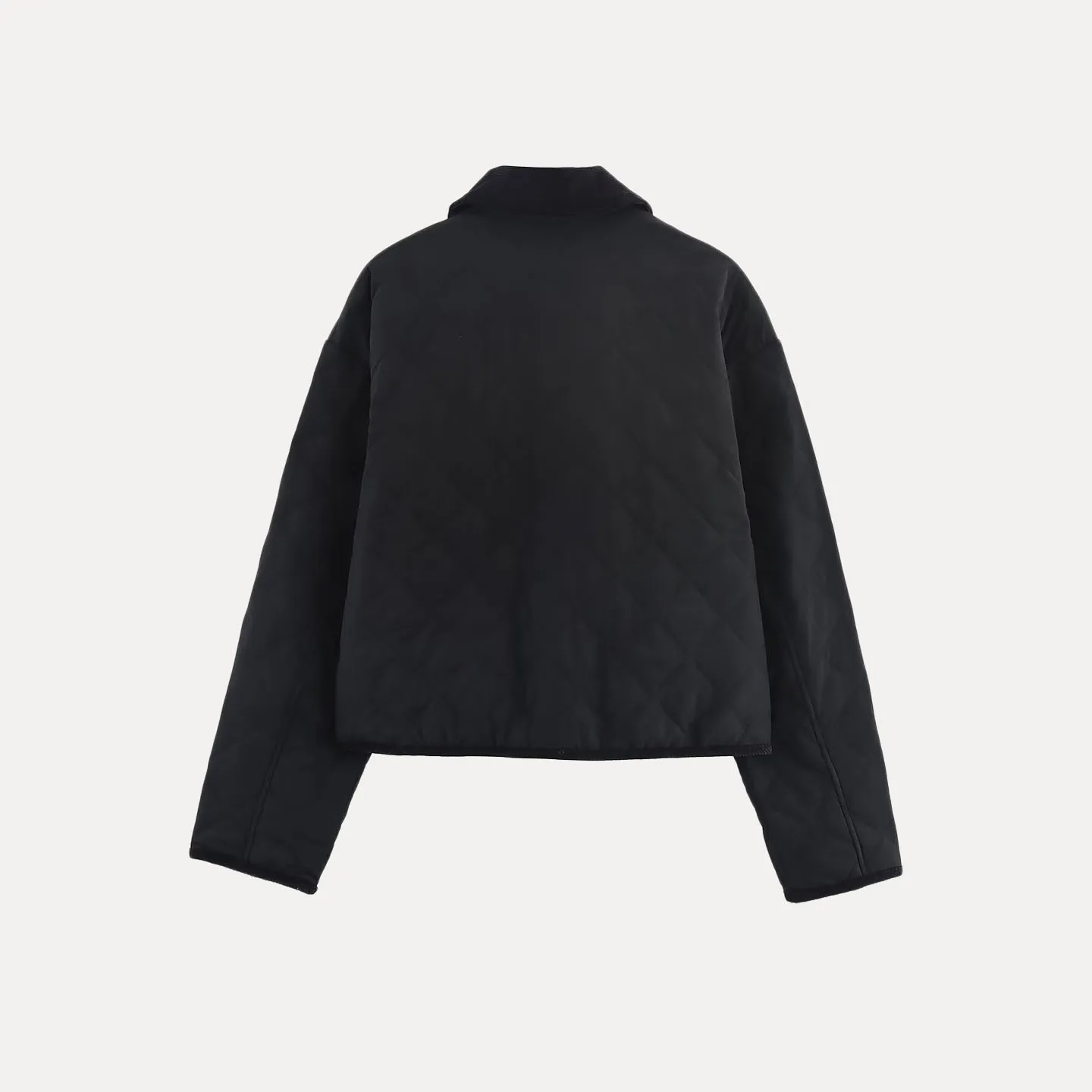 خريف 2025 المرأة كسول Sle النايلون سروال قصير Bfled معطف الوقوف طوق ort ملابس خارجية حامل غير رسمي صالح زر إغلاق #4