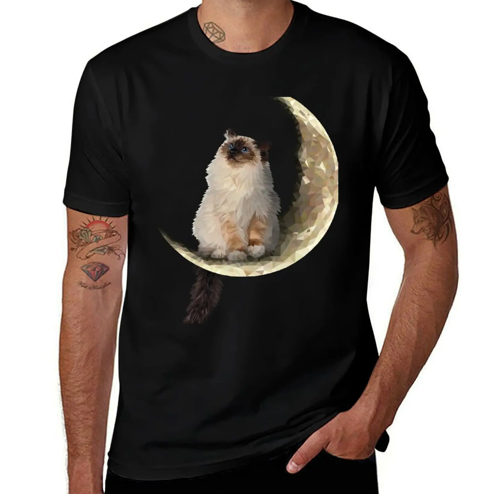 

shirt t man man t Mooncat graphic luxury T-Shirt shirt