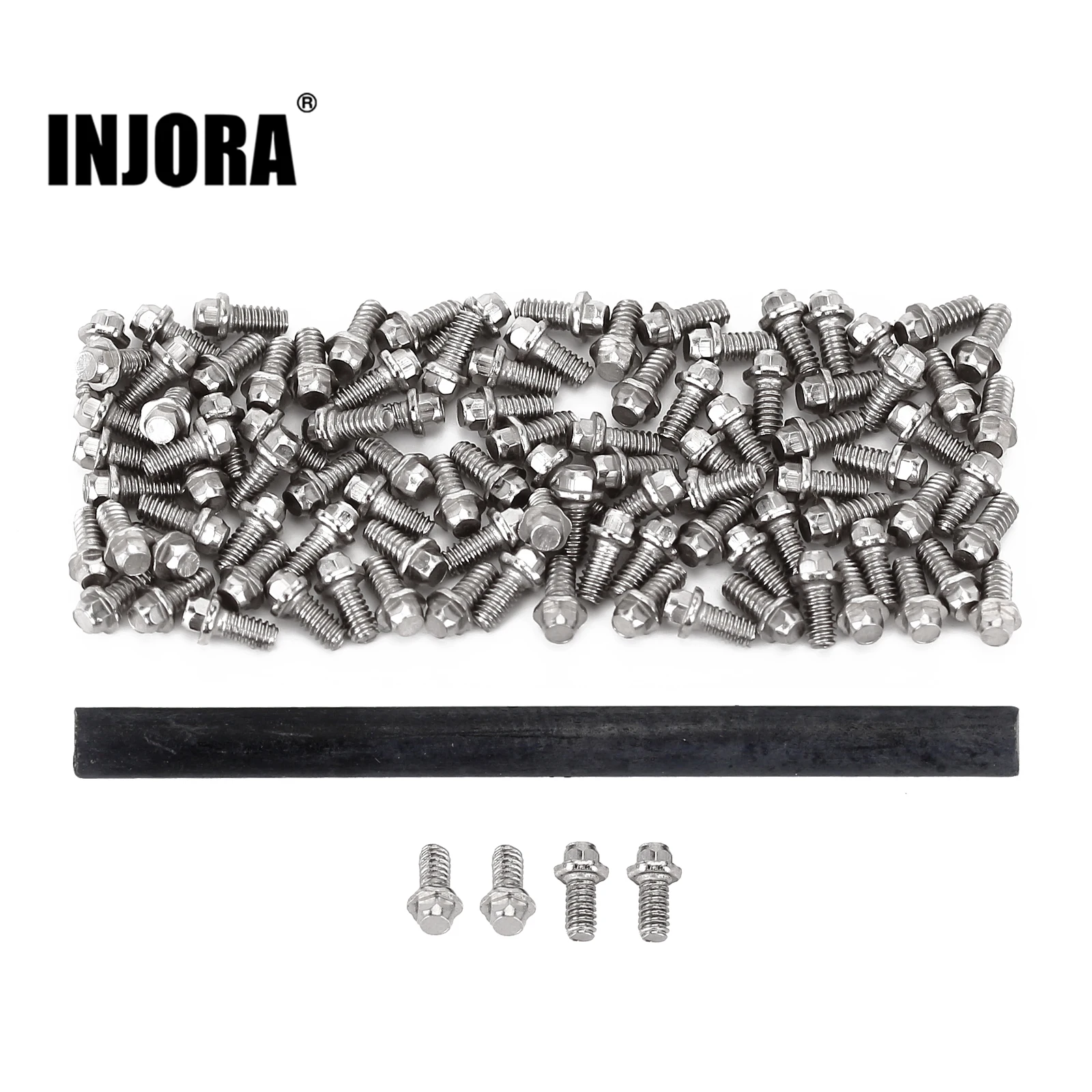 INJORA 100Pcs Stainless Steel M1.4 Screws Scale Hardware Fit 1.0