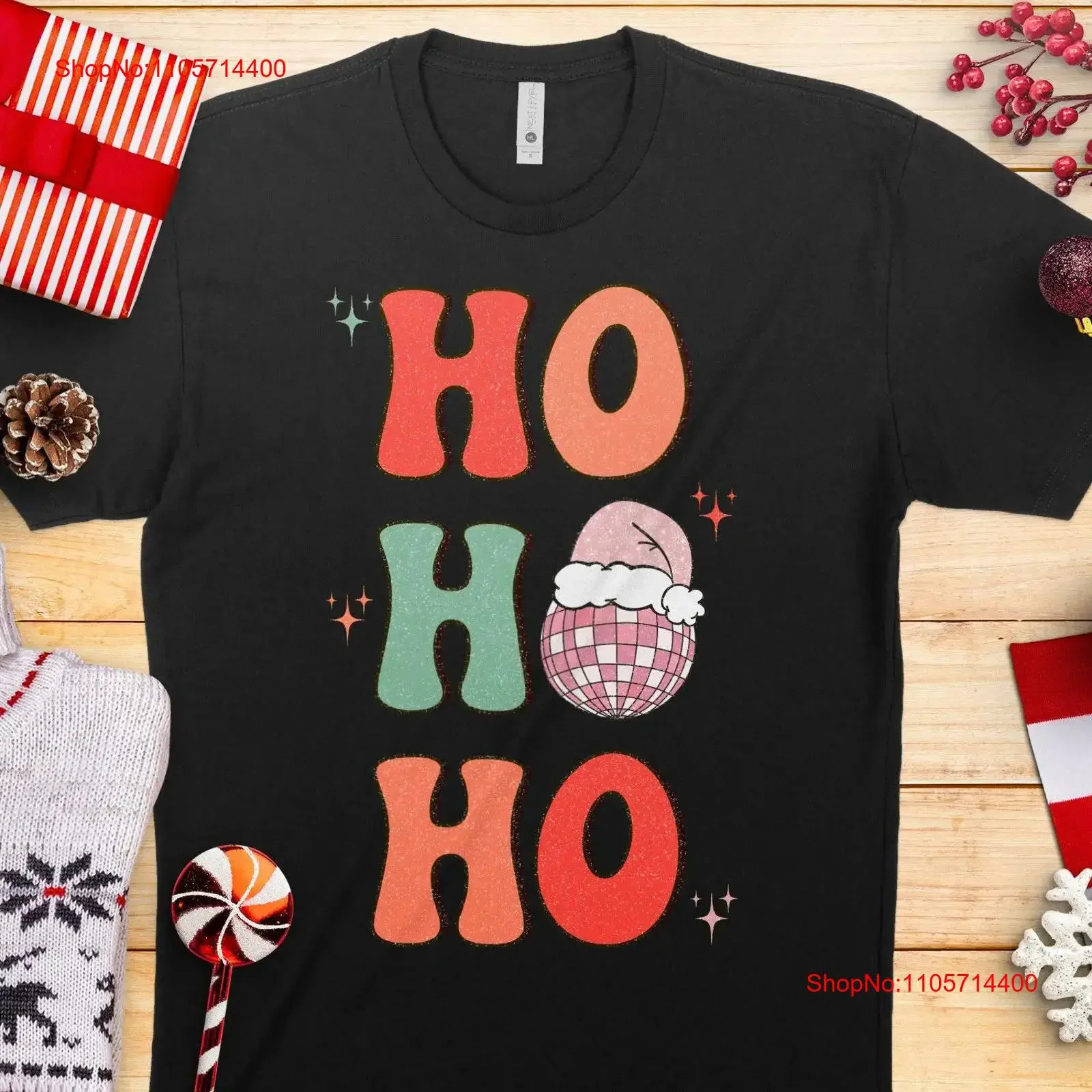 Ho DISTRESSED Retro Vintage Print T Shirt Winter Wonderland Secret Santa Christmas Holiday Present For Her vintage Washed