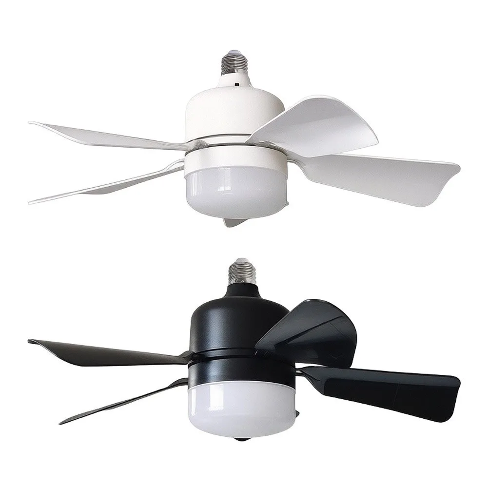 1Pc Remote Control Socket Fan Light 3 Dimmable LED Screw In Ceiling Fan For Small Space Bedroom Kitchen Home Improvement