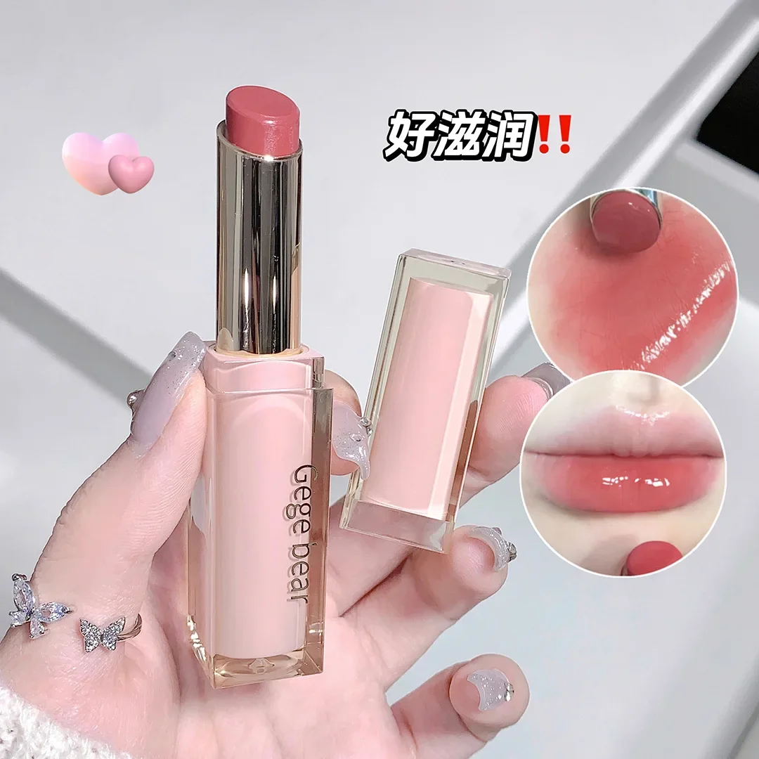 Gege bear Mirror Lip Glaze Watery  Gloss Lasting stick Waterproof Moisturizing Beauty Makeup