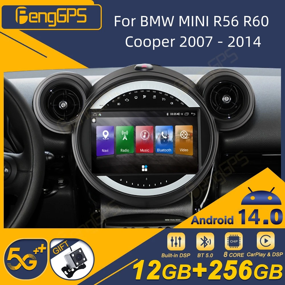 

For BMW MINI R56 R60 Cooper 2007 - 2014 Android Car Radio Multimedia Player Wireless Carplay Autoradio Stereo GPS Navi Touch