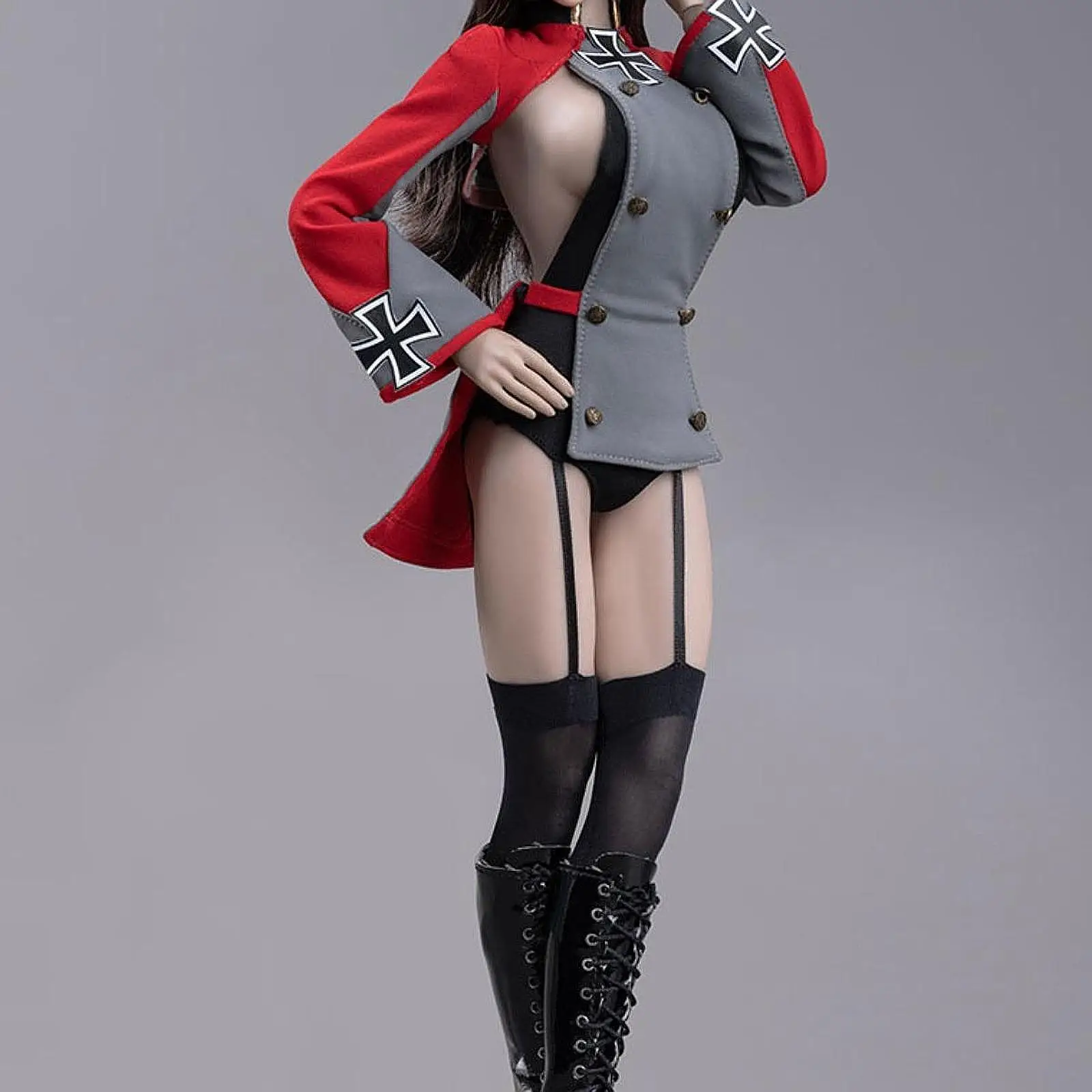 1:6 Cosplay Hat Outfit Jacket Suit Mini Coat Casual Accessories Outfit with Leg Socks for 12 inch Female Figures Costume