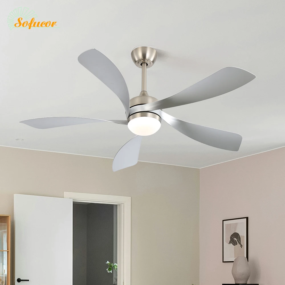 Sofucor 52-Inch 5 Blade Ceiling Fan With LED DC 6-Speed High Wind Speed With Remote Control for rooms