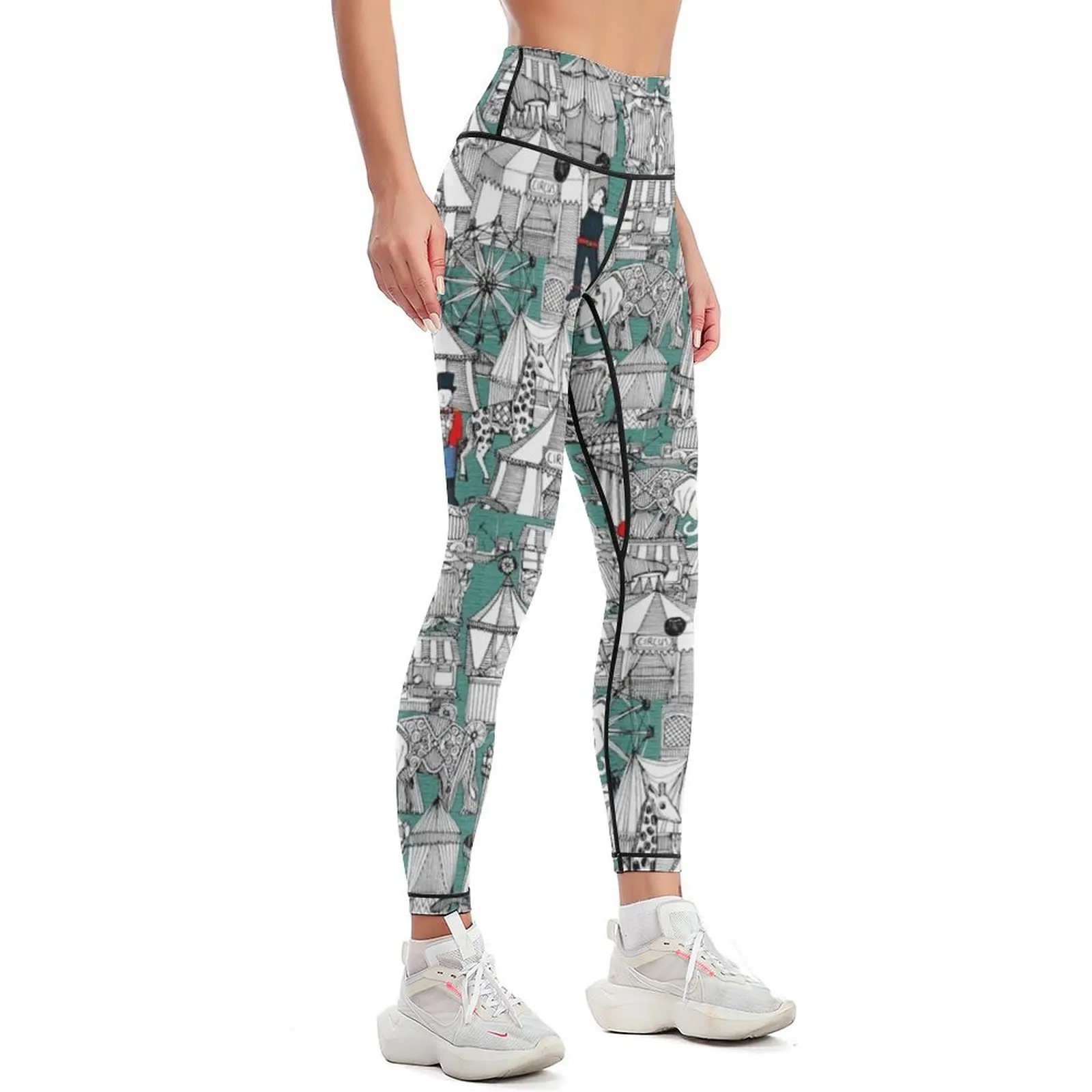 retro circus Leggings gym sportswear woman gym wear sport pants Womens Leggings