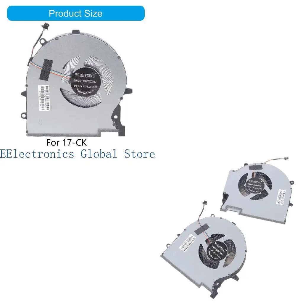 462B Upgrade Cooling Fan Kit For 17 In Laptops 4 Wire Power Connection Metal Heat Sink 12V Compatible