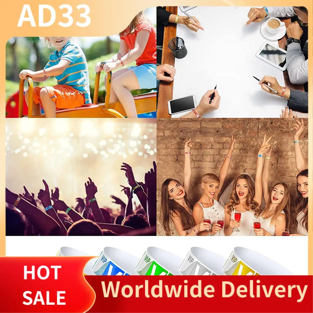 

(High-Quality) 600 Pack VIP Paper Bracelets VIP Wristbands Waterproof VIP Wristbands Neon Colored Wristbands Variety For Events